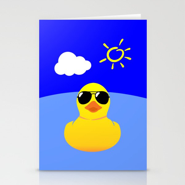 Cool Rubber Duck Yellow Stationery Cards By Alfredhuxley Society6