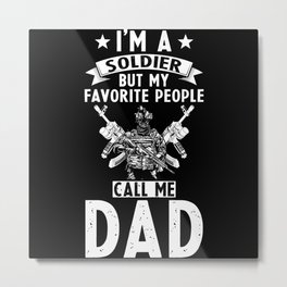 Soldier Dad Metal Print
