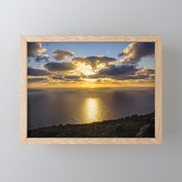 Sunset Over The Mediterranean Sea in Malta Framed Mini Art Print