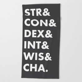 Dungeons and Dragons Abilities Beach Towel