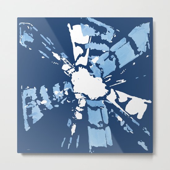 Blue Shibori tie-dye Metal Print