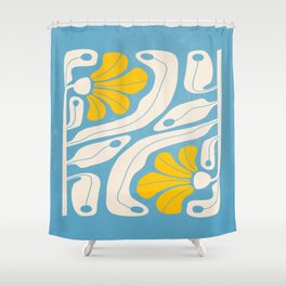 Iceberg & Golden Poppy: Les Fleurs | Flower Market Color Series 03 Shower Curtain