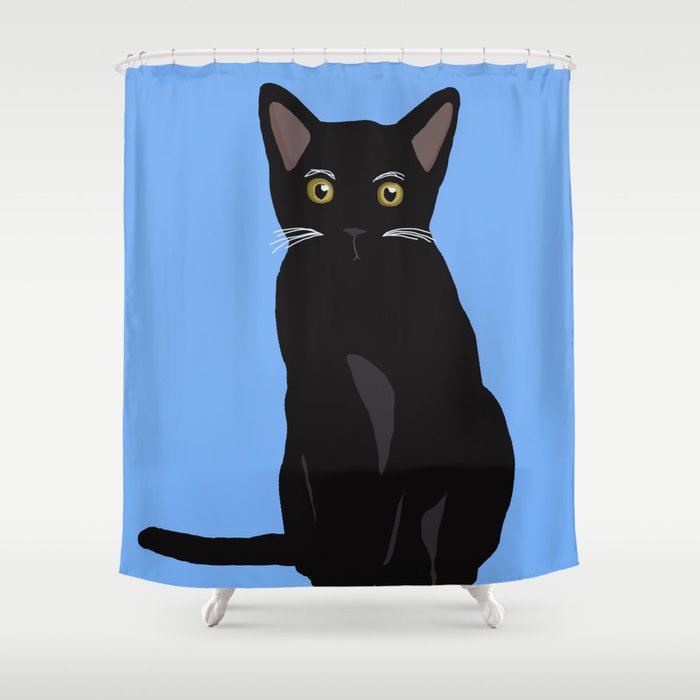 Black Cat Shower Curtain