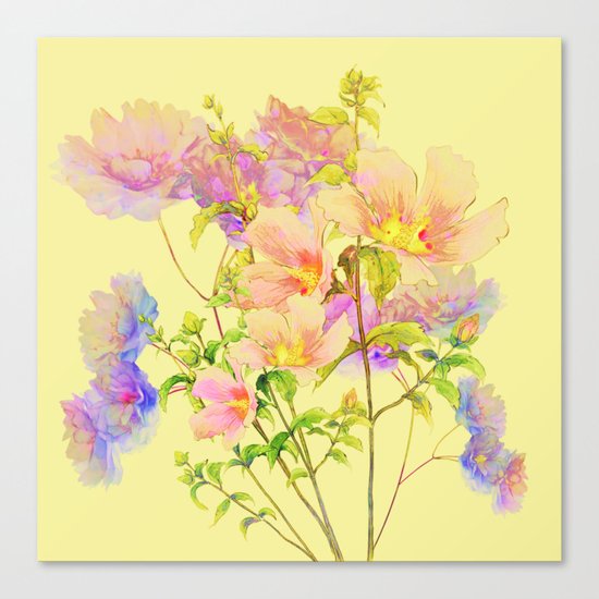 soft pastel floral Canvas Print
