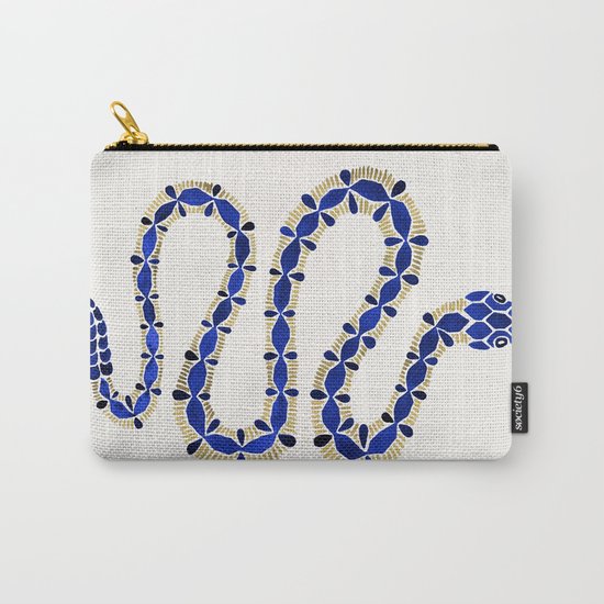 Navy & Gold Serpent Carry-All Pouch