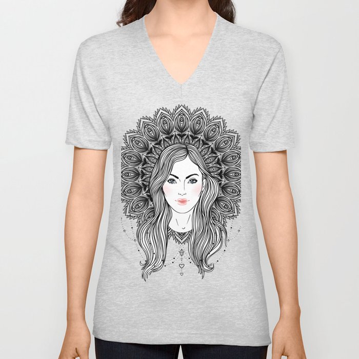 Tribal Fusion Boho Diva. Beautiful divine girl mandala shaped