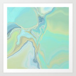 Wild ocean acrylic pouring Art Print