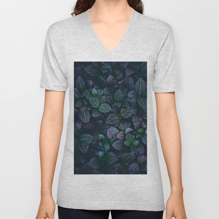 Purple and Green Plants (Color) V Neck T Shirt