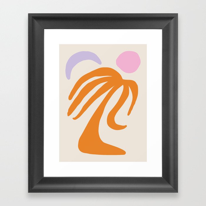 Palm Orange Framed Art Print
