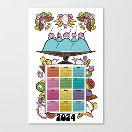 Jiggle Tea Towel Calendar Canvas Print