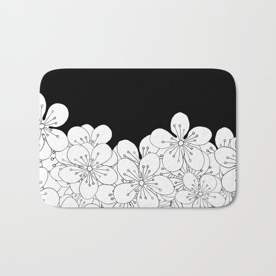 Cherry Blossom Boarder Bath Mat