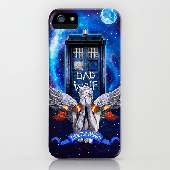 the angel with tardis iphone case