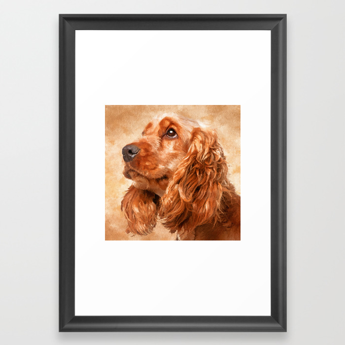 English Cocker Spaniel Dog Digital Art Framed Art Print By K9printart Society6