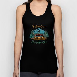 Camping RV Mountains Graphic Design Unisex Tank Top