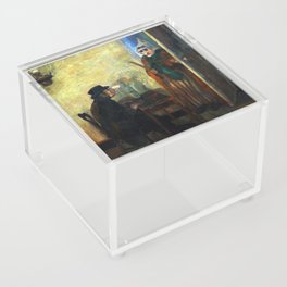 Les masques scandalisés; the masks of the scanalized surreal portrait painting by James Ensor Acrylic Box