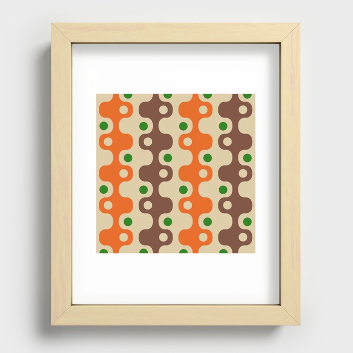 Retro Mid Century Modern Space Age Pattern 851 Recessed Framed Print