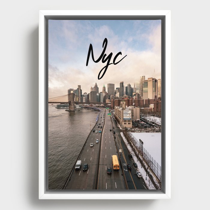 NYC Skyline Photography Framed Canvas