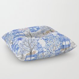 Party Leopards in the Pagoda Forest Floor Pillow
