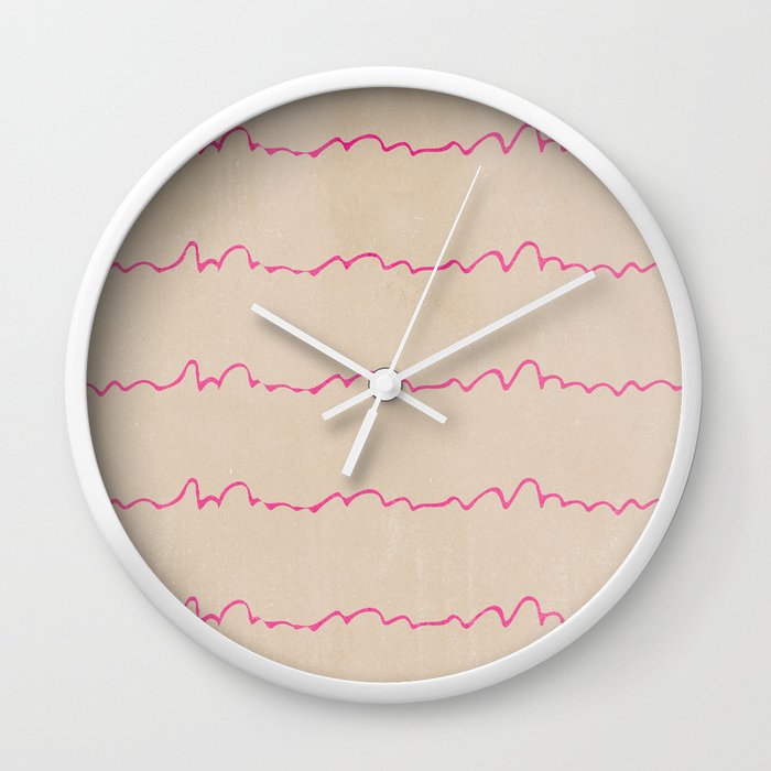 Abstract Pastel Brown Pink Watercolor Hand Painted Waves Wall