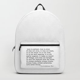 Love is patient... Backpack