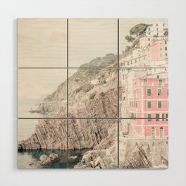 Positano, Italy Pink Travel Photography in hd Wood Wall Art