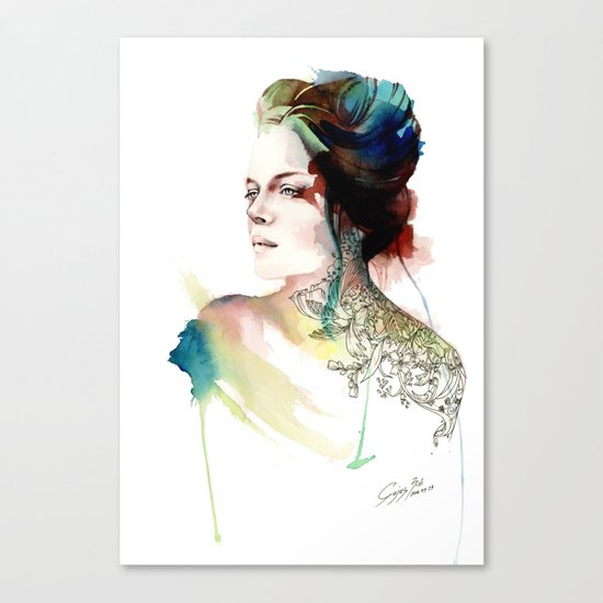 blossoming tattoos Canvas Print