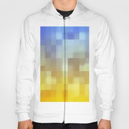 graphic design geometric pixel square pattern abstract background in yellow blue Hoody