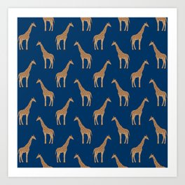 Giraffe african safari basic pattern print animal lover nursery dorm college home decor Art Print