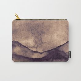 Chocolate Brown Mountain Landscape Carry-All Pouch