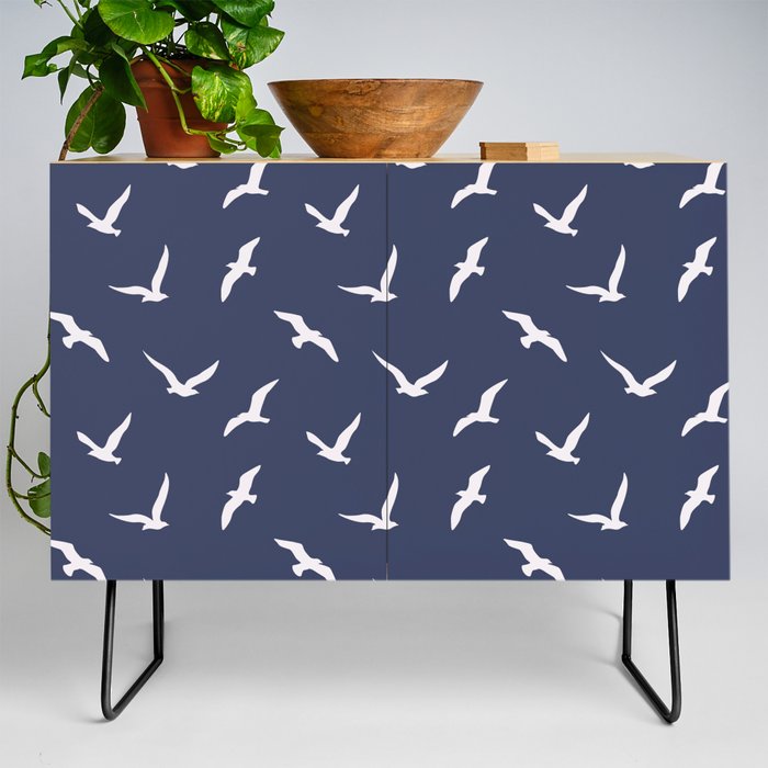Seagull silhouettes navy blue Credenza
