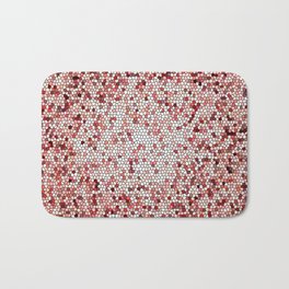 Red Mosaic Pattern Bath Mat | Red, Abstract, Tiles, Illustration, Graphicdesign, Pattern, Redandwhitepattern, Coolpattern, Digital, Mosaicpattern 