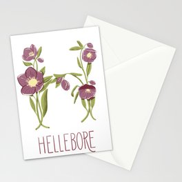 H Hellebore Stationery Card