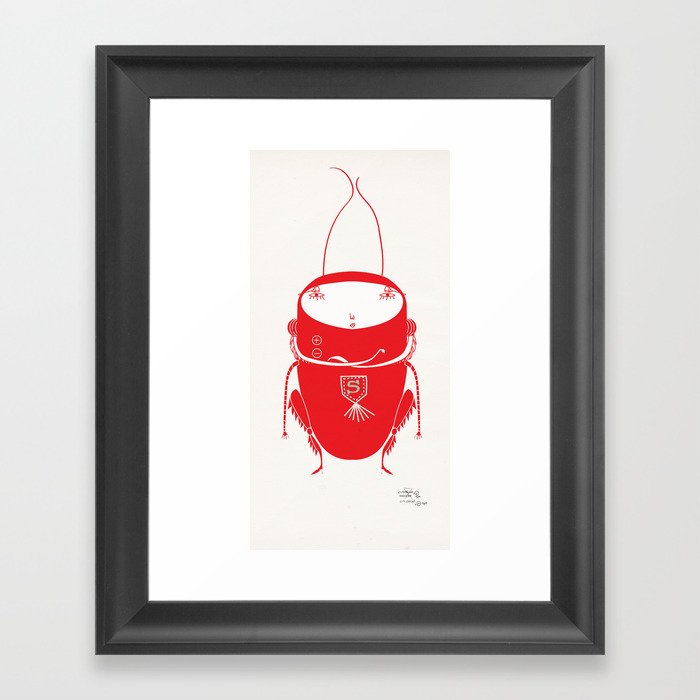 Red cricket Framed Art Print