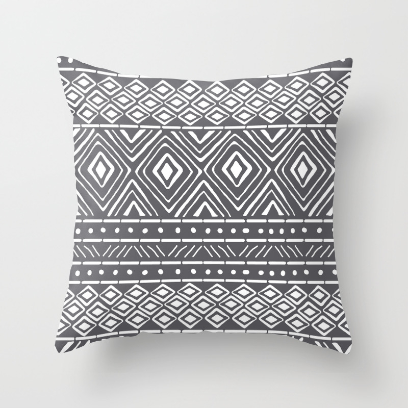 African Mud Cloth Charcoal Throw Pillow By Thinlinetextiles Society6
