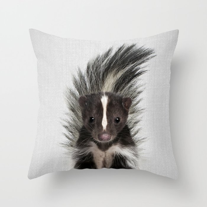 Skunk - Colorful Throw Pillow