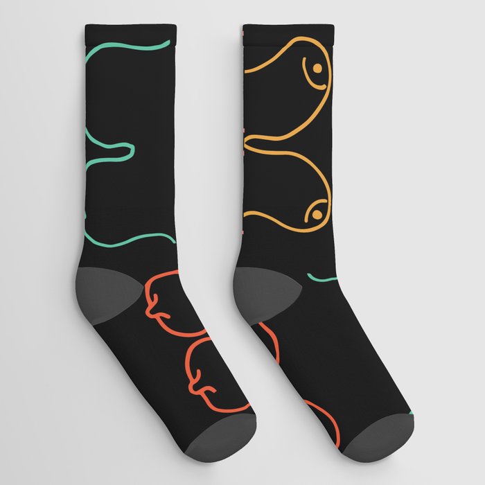 Neon Boobs Socks