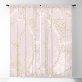 Elegant modern blush pink gold pastel marble Blackout Curtain