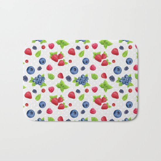 Berries Pattern 02 Bath Mat