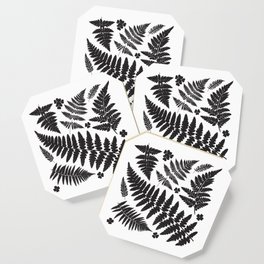 Black and White Ferns Coaster