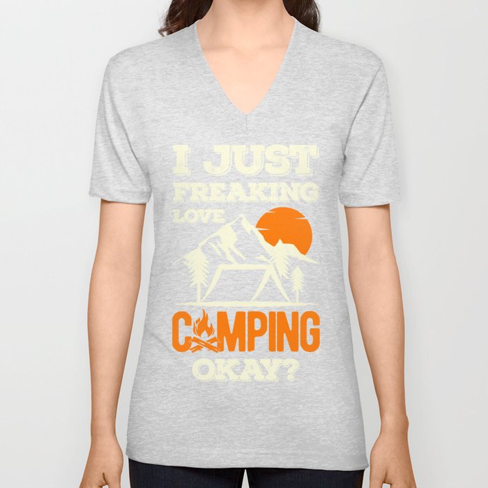 Funny Camping Sayings V Neck T Shirt