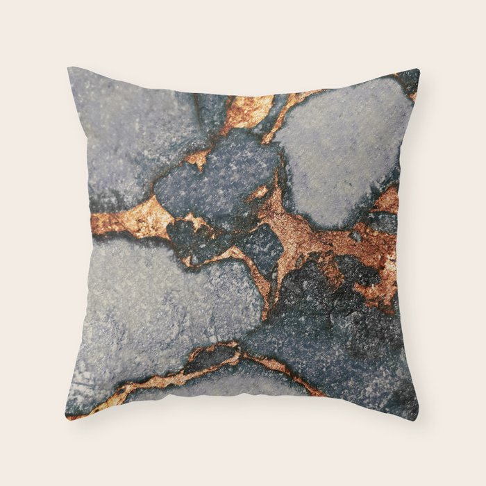 GEMSTONE GREY & GOLD Throw Pillow by Monika Strigel Society6