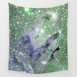 Eagle Nebula Pillars of Creation Sage Green Periwinkle Blue Wall Tapestry