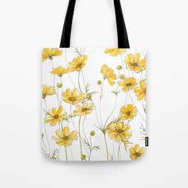 Yellow Cosmos Flowers Tote Bag