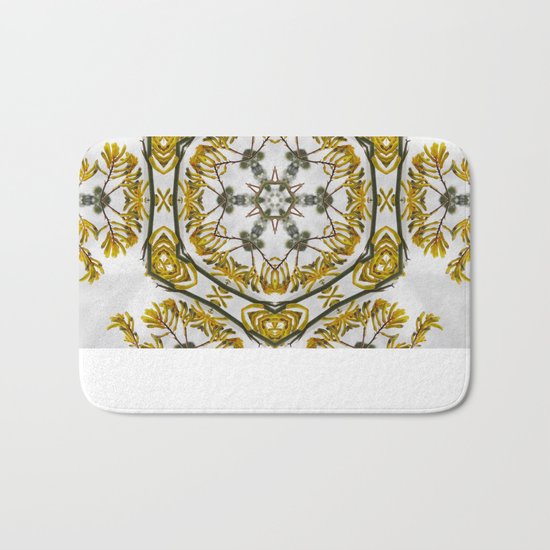 Striking kangaroo paw kaleidoscope Bath Mat