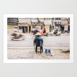 Street Seller in Hanoi, Vietnam Art Print