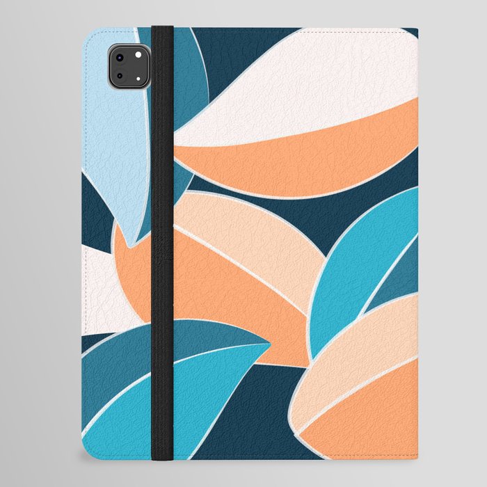 Soft Colorful Leaves Foliage Abstract Nature Art Drawing In Modern Contemporary Color Palette iPad Folio Case