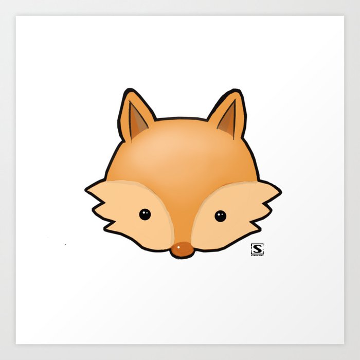 Baby Fox Kawaii Art Print By Steelartstudios Society6