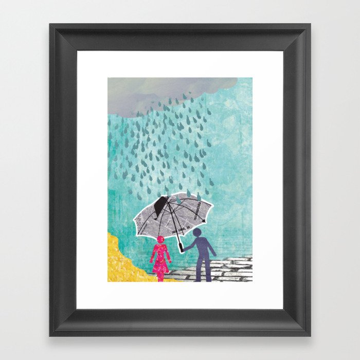 lluvia salva vidas Framed Art Print