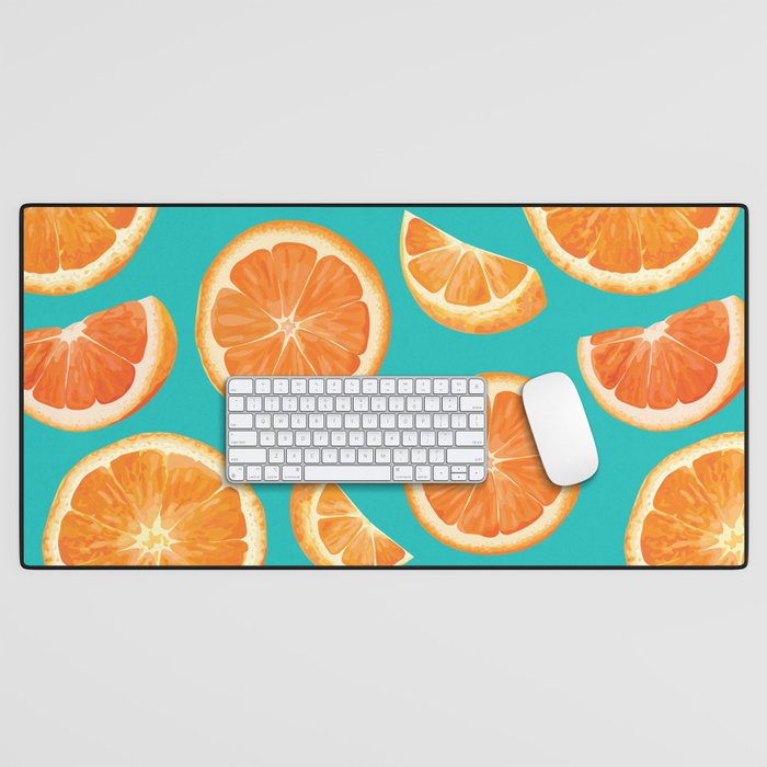 Sweet Orange Slices Desk Mat