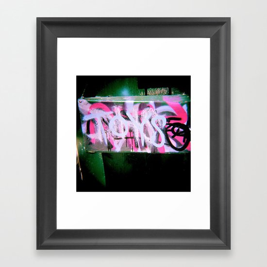 Taggers noise behind their toys Framed Art Print